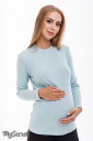 Теплый лонгслив для беременных и кормления Stefania warm голубой