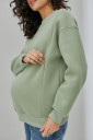 Тёплый свитшот для беременных с секретом для кормления Kloya, светло-оливковый