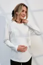Вишуканий лонгслів із мереживом для вагітних і годування Marissa, молочний