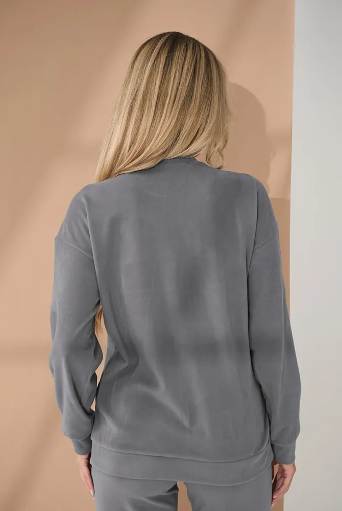 Теплий костюм Lita для вагітних із секретом для годування, сірий Теплий костюм Lita для вагітних із секретом для годування, сірий