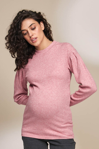 Свитшот для беременных Gaia, розовый меланж 