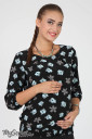 Блуза для беременных Joanne, цветы на черном