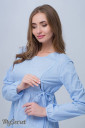 Блуза для беременных и кормящих мам Shade new, бело-голубая клеточка