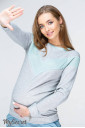 Свитшот для беременных и кормящих мам Orla light, сочетание серого с мятным