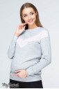Свитшот для беременных и кормящих мам Orla light, сочетание серого с розовым
