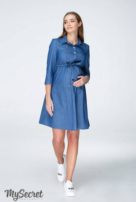 Платье для беременных и кормления Lexie, джинсово-синий