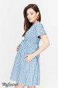 Платье для беременных и кормления Sherry, джинсово-синий в клетку