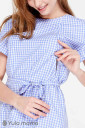 Блузка для вагітних і годування Marion, біло-блакитна клітка