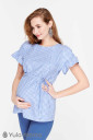 Блузка для вагітних і годування Marion, біло-блакитна клітка