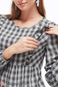 Блузка для беременных и кормления Marcela, клетка хаки с серым
