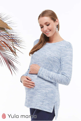Туника для беременных и кормления Kim, джинсово-синий меланж