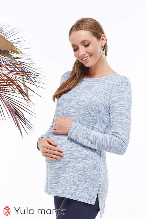 Туника для беременных и кормления Kim, джинсово-синий меланж