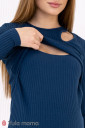 Лонслив с вырезом на плече для беременных и кормящих Doris, темно-синий