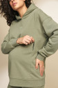 Минималистичные худи для беременных и кормления Mira, тёмно-оливковый 