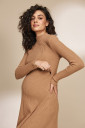 Тёплое платье для беременных с секретом для кормления Elma, капучино