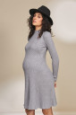 Тёплое платье для беременных с секретом для кормления Elma, серый