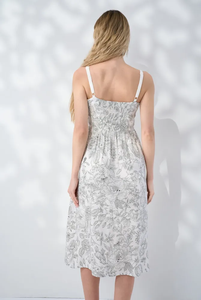 Молочний сарафан із чорними квітами Amelie, із секретом для годування Молочний сарафан із чорними квітами Amelie, із секретом для годування