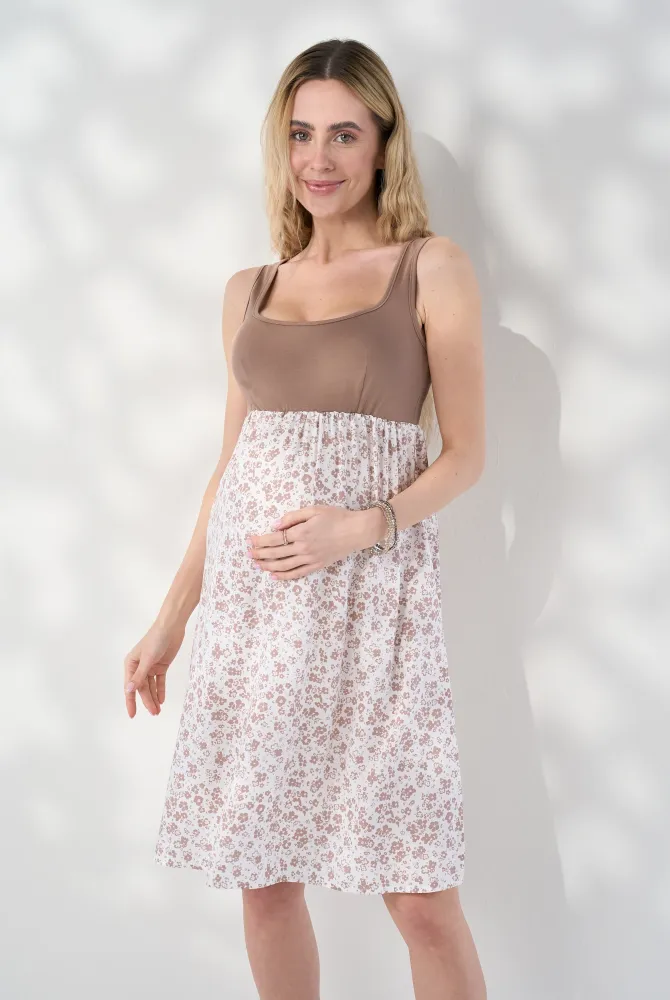 Сукня 2 в 1 для вагітних, з секретом для годування Marine, капучіно Сукня 2 в 1 для вагітних, з секретом для годування Marine, капучіно