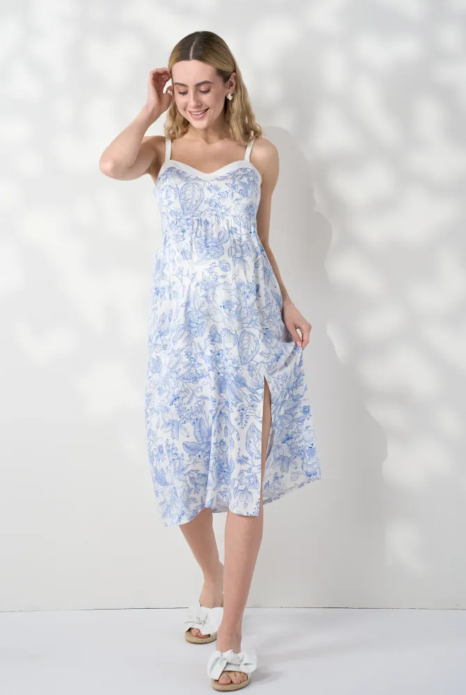 Молочний сарафан із блакитними квітами Amelie, із секретом для годування Молочний сарафан із блакитними квітами Amelie, із секретом для годування