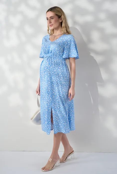 Сукня Vanessa для вагітних із секретом для годування, молочні квіти