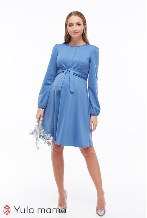 Платье для беременных и кормления Shante, темно-голубой