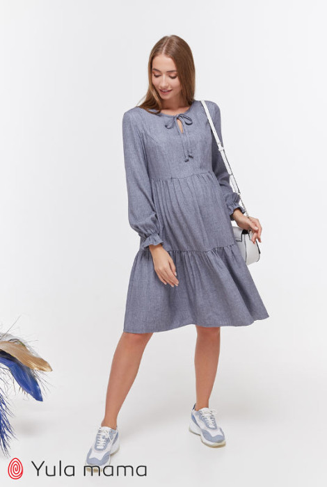 Платье для беременных и кормления Jeslyn, джинсово-синий меланж