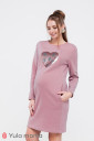 Теплое платье для беременных и кормления Milano, пыльная роза