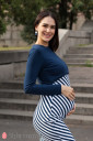 Сукня для вагітних і годування Angelina, синій з білим