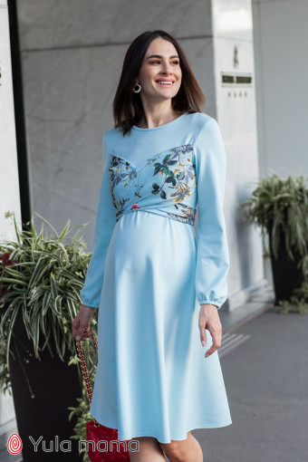 Платье для беременных и кормления Magnolia, нежно-голубой
