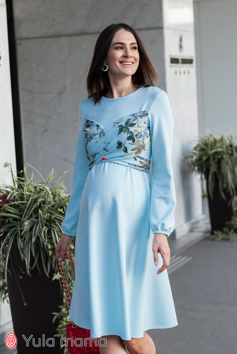 Платье для беременных и кормления Magnolia, нежно-голубой