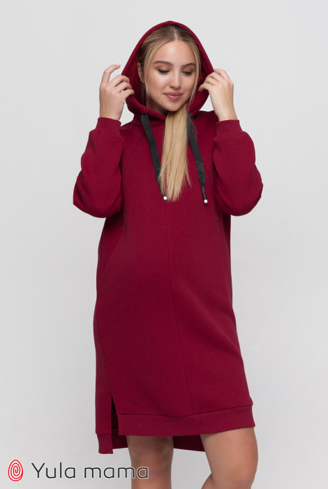 Сукня-худі Dacota для вагітних і годування, бордо