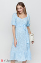 Сукня Federica для вагітних і годування, молочний горох на блакитному
