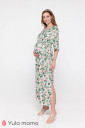 Платье Fey для беременных и кормления, розовые лотосы на мятном