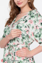 Платье Fey для беременных и кормления, розовые лотосы на мятном
