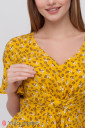 Сукня Vanessa для вагітних і годування, молочні квіти на жовтому фоні