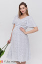 Платье Vanessa для беременных и кормления, чёрный мелкий горошек белом фоне