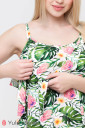 Сарафан Ofelia для беременных и кормления, цветы и листья на молочном