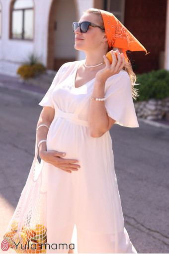 Платье Vanessa для беременных и кормления, молочный