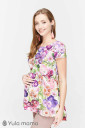 Блуза для вагітних і годування Remy, екрю з яскравими квітами