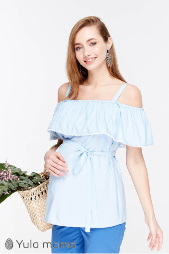 Платье для беременных и кормления Brenda, светло-голубой