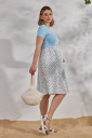 Сукня для вагітних, з секретом для годування Gwinnett, блакитний топ та біла спідничка з квітковим принтом