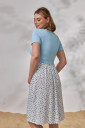 Сукня для вагітних, з секретом для годування Gwinnett, блакитний топ та біла спідничка з квітковим принтом