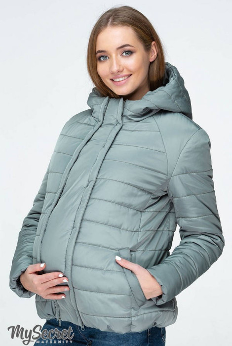 Демісезонна куртка для вагітних Marais, сіро-зелений