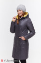 Зимове пальто для вагітних Mariet, графіт з гірчицею