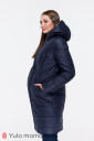 Зимове пальто для вагітних Mariet, синій з пудрою