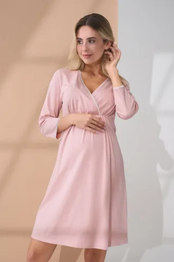 Нічна сорочка Alisa для вагітних і годування, пудра