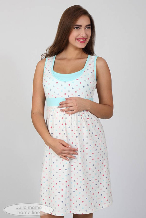 Ночная рубашка для беременных и кормления Sela горошек