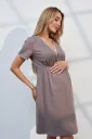 Рубашка в роддом, для беременных и кормящих Alisa light, серо-бежевая