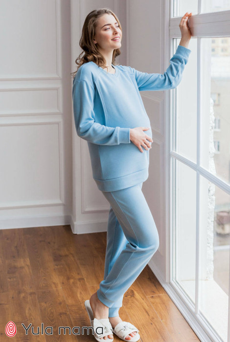 Пижама Wendy для беременных и кормления, голубой