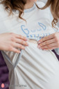 Пижама Milena для беременных и кормления, голубой меланж с молочным